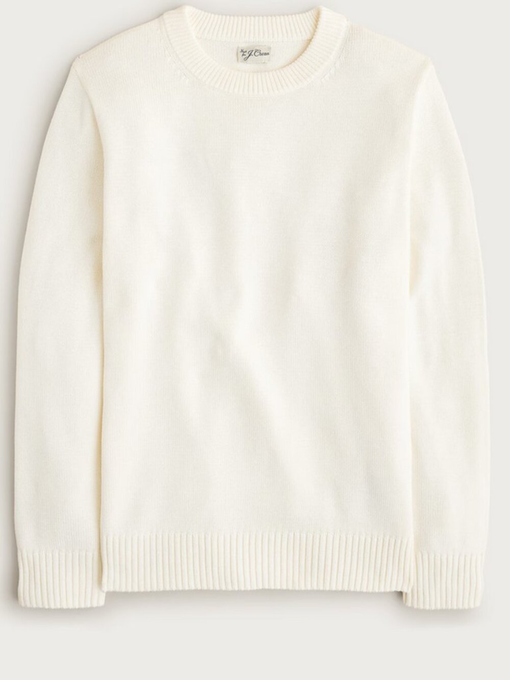 J Crew Heritage cotton crewneck sweater in Ivory Size XL